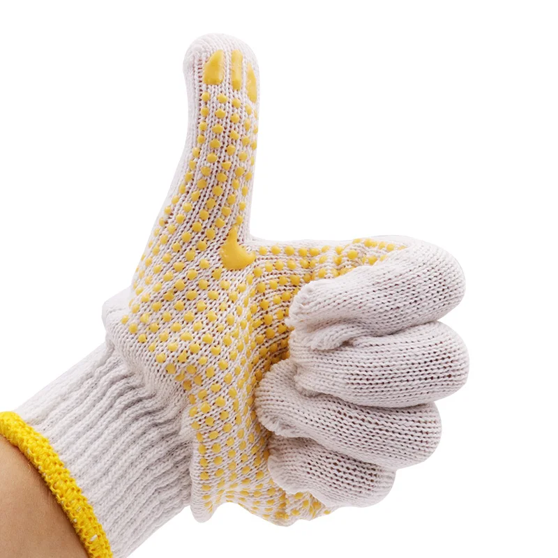 Breathable driving mountaineering non-slip wear-resistant PVC dotted gloves glued protective gloves