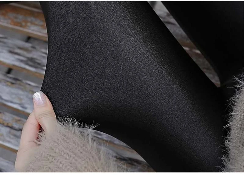 2024 New Design Winter Slim Fitted Plus Big Size 5XL Warm Leggings Black Shine Skinny Pants Push Work Out Inner Fur Leggings