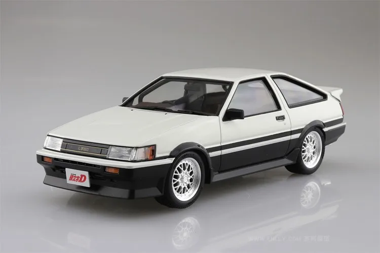 1/24 AOSHIMA Plastic Assembled Car Model Toy Lnitial D AE86 Levin Adult Collection DIY Assembled Model Kit  #05736