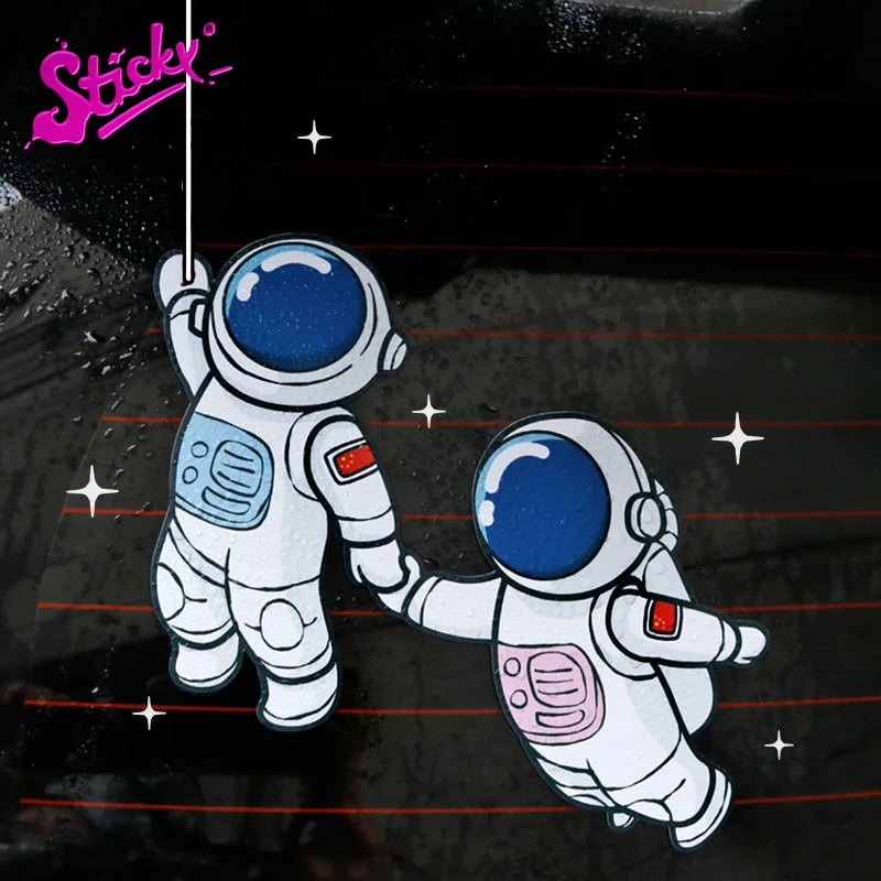 STICKY Astronaut Spaceman Car Auto Decal Stickers For Door Window Auto Motocross Racing Laptop Helmet Trunk Wall