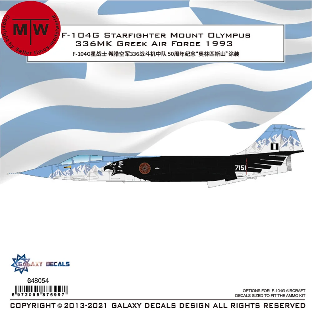 

Galaxy G48054, 1/48, строительная звезда, крепление Olympus 336MK, греческие ВВС 1993, наклейка для боеприпасов 8504/модель кинетического самолета