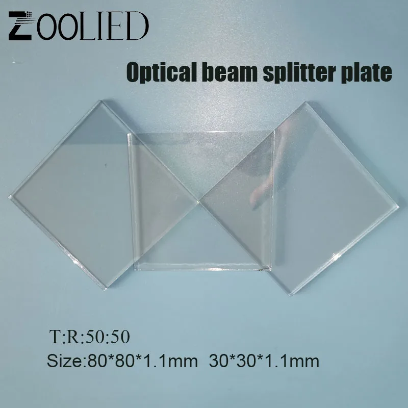 50T/50R Plates Beam Splitter 80*80*1.1mm 30*30 *1.1mm Beamsplitter Compensation PLates Optical Laser Lense for Laser instrumet