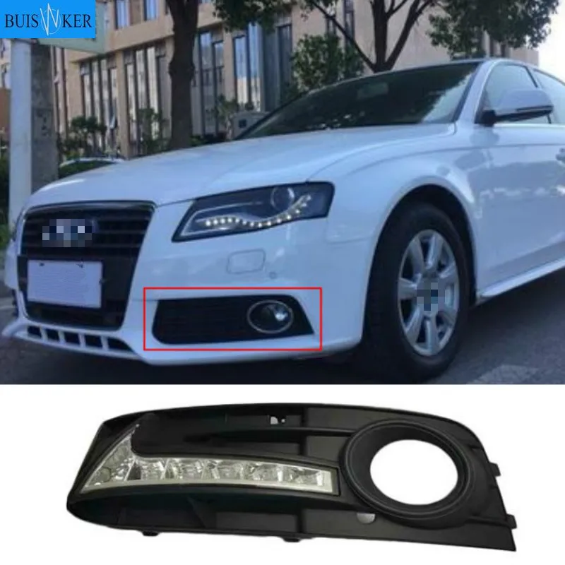 

1 Set For Audi A4 A4L B8 2009 2010 2011 2012 LED DRL Daytime Running Lights Daylight Fog Lamp cover hole