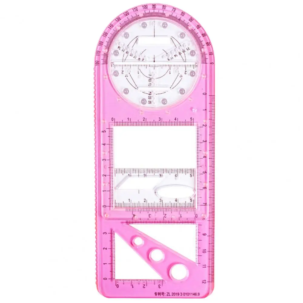 Multifunctional Geometric Ruler Geometric Drawing Template Measuring Tool For School Office Architecture Supply линейка школьная