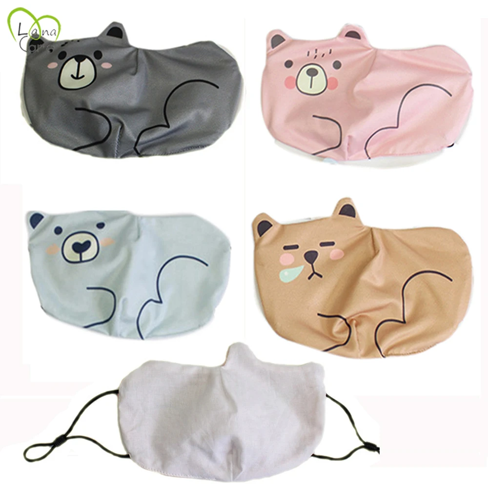 2Pcs 2-8 years old cartoon children windproof and warm masks washable masks children's masks nose filters cute masks