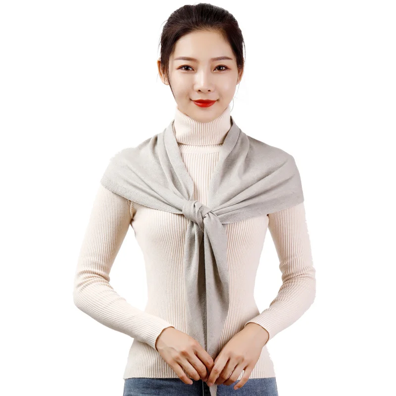 

Sparsil Woman Winter Knitted Pashmina Cashmere Shawl Wool Triangle Wraps Soft Warm Headband Scarf Female Fashion Sweet Scarves