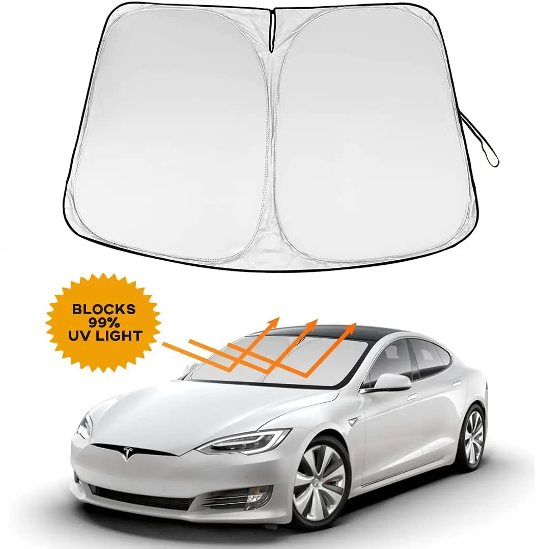 

For Tesla Model Y 3 2017-2022 Car Windshield Visor Sunscreen Window Sun Shade Blocks Parasol Coche UV Rays Driver Protection