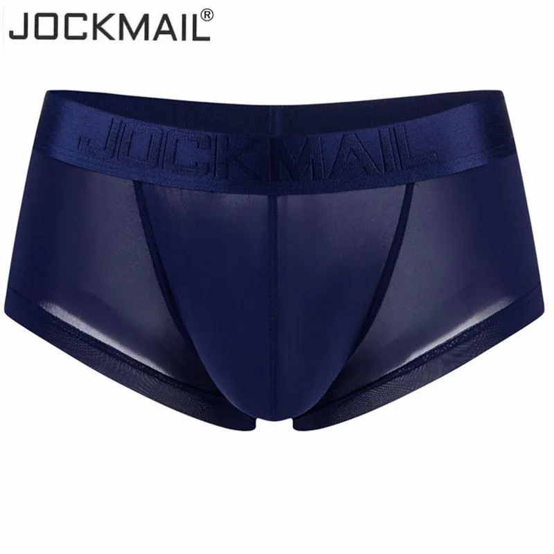 JOCKMAIL Ultra-thin Ice Sexy Underwear Men Boxers Solid Convex Mens Underpants Short Panties Slip Homme Cueca Gay Male Boxers