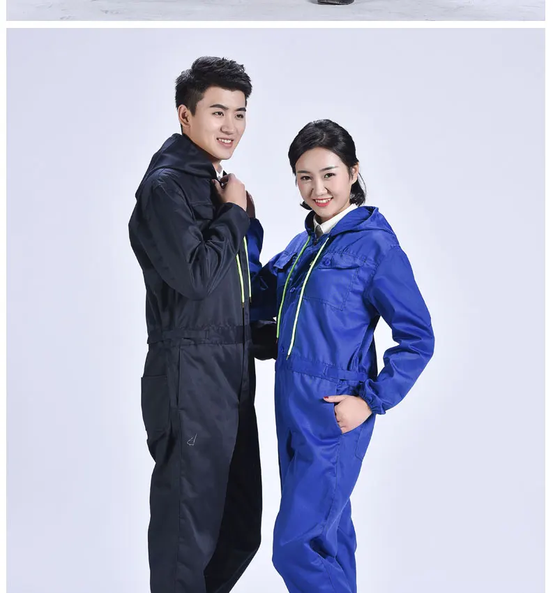 Worker Clothing Hooded Overalls Women Men's Spring Autumn Oversized Onesies Coveralls Car Repairmen Mechanical Workshop Uniforms