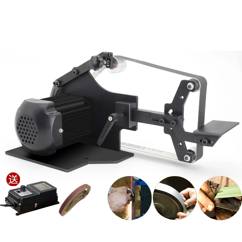 Lijadora de correa sin escobillas de 762x25mm, afiladora de ángulo fijo de 800W, máquina pulidora de bricolaje pequeña con correa abrasiva libre de 6 SD-762WS