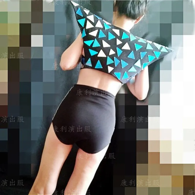 Glitter Silver Mirror Armor Vest Male Women Jazz Dance Team Costume Halloween Cosplay Costume Stage Accessories Festival Show