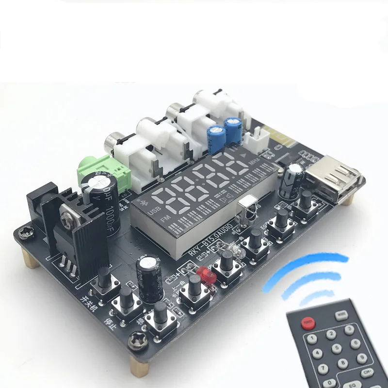 

mp3 decoder board 5.0 bluetooth AMP amplifier board 12V lossless music U disk decoder headphone amplifier with display FM