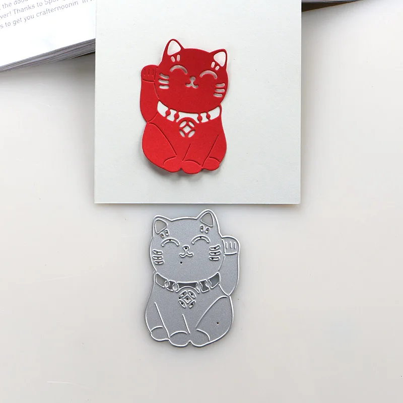 DUOFEN METAL CUTTING DIES 2019 New moneycat luck cat Maneki Neko stencil for DIY papercraft projects Scrapbook Paper Album