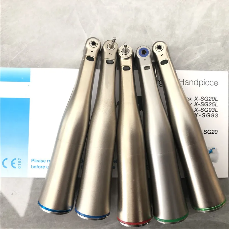 Contra Angle X25L/X95L/XSG20L/X15L Dental Fiber Optic Contra Angle Low Speed Handpiece 1:1/1:5/20:1/4:1 high speed Air Turbine