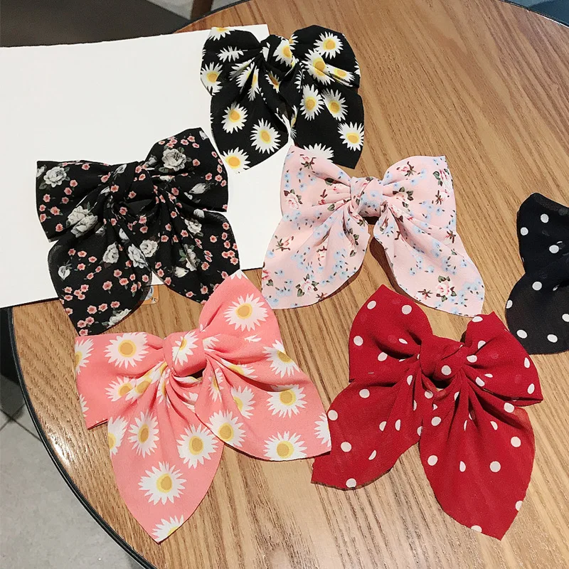 Multiple styles New fashion beautiful Cloth Sweet flowers Dot big bow hairpin Barrettes Women girls hair accessoriesr Headwear