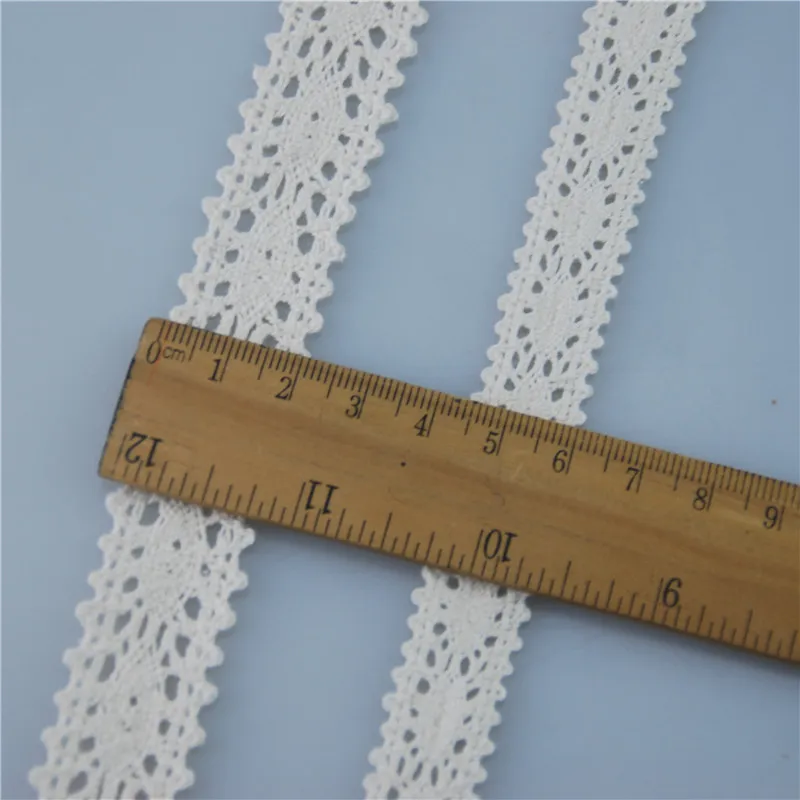 

15mm Cotton Lace Trim Ivory Fabric Sewing Accessories Cloth Wedding Dress Decoration Ribbon Craft Supplies 100yards LC108-A