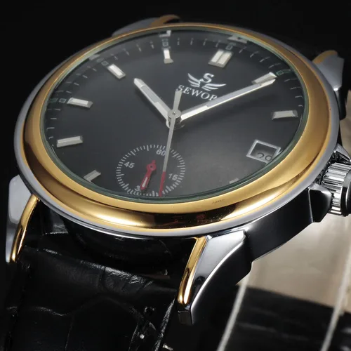 Imagen 2 del producto Reloj Sewor de la mejor marca, relojes de negocios a la moda para Hombre, relojes de pulsera mecánicos automáticos con fecha automática, Reloj de segundos pequeños para Hombre