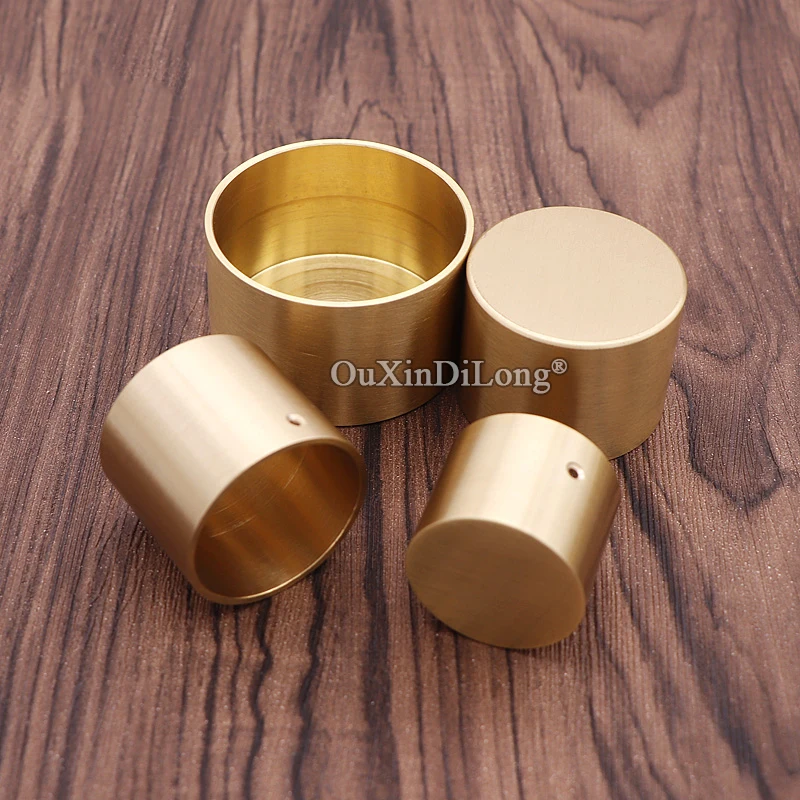 New 4PCS Brass Round Furniture Feet Cover Chair Sofa Table Cabinet Leg Feet Protector Cover Tube Cup Furniture Leg Ferrules