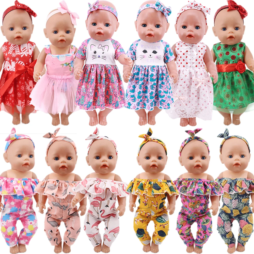 Cute Kitty Doll Dress For 18 Inch American Doll Girl Toy 43 cm Baby New Born Clothes Items Acessories Nenuco Our Generation Gift