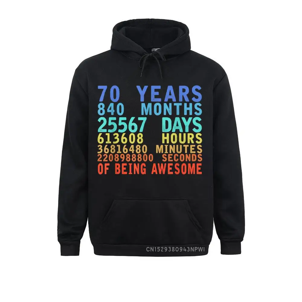 70th Birthday Pullover Countdown 70 Yrs Old Being Awesome Pullover Men Graphic Tight Hoodies Winter/Autumn Sweatshirts