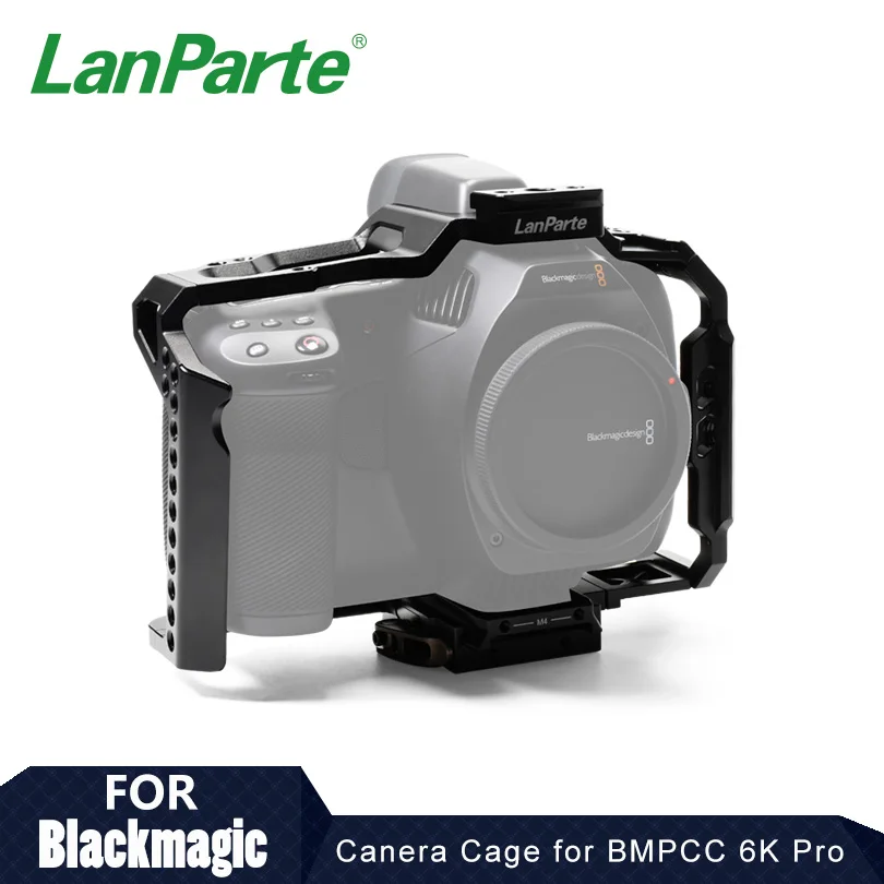 

Lanparte Quick Release BMPCC 6K Pro Camera Cage for Blackmagic Procket Cinema Camera with Manfrotto 501 Plate