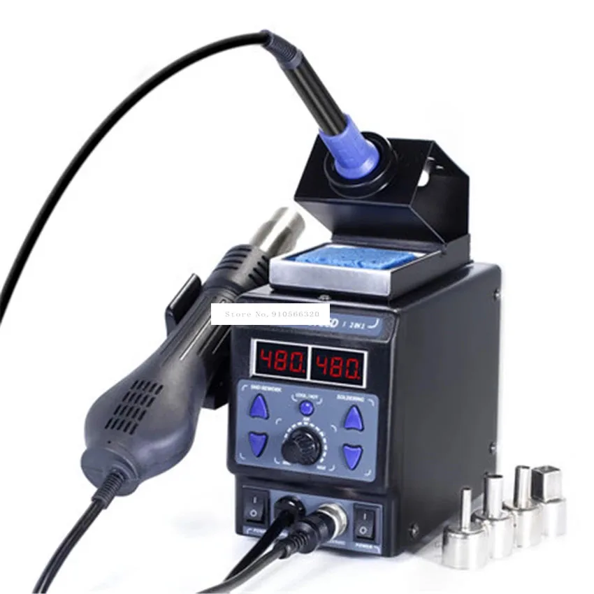 8786DI Upgraded Hot Air Gun Soldering Station LED Digital Solder Iron Desoldering Station Hot Air Gun Solder Station 110V/220V