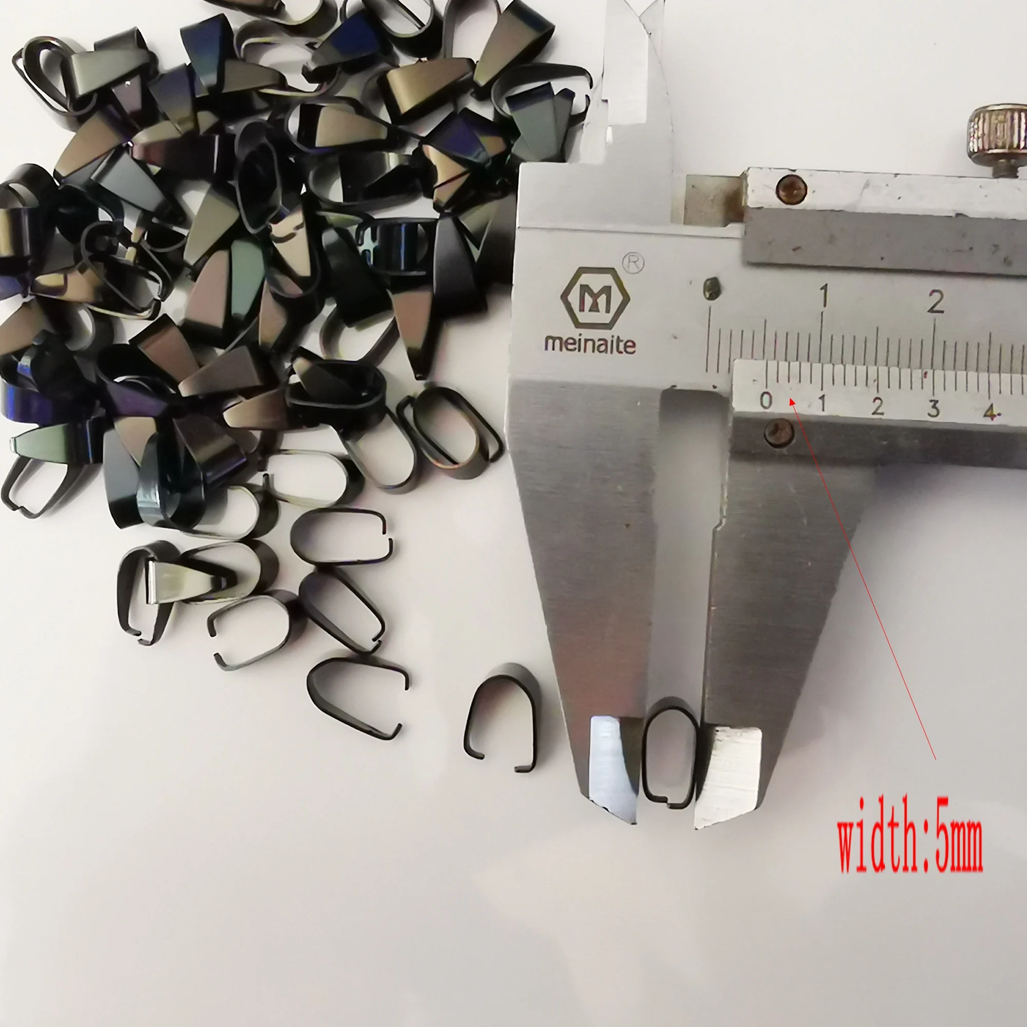 50pcs Lot black Stainless Steel Pendant Hook Pinch Bail Clip Clasp Jewelry Acessories DIY 5*10mm