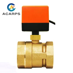 DN40 DN50 Electric Motorized Thread Ball Valve Brass AC220V 2 Way 3-Wire 1.6Mpa with Actuator For water, gas, oil