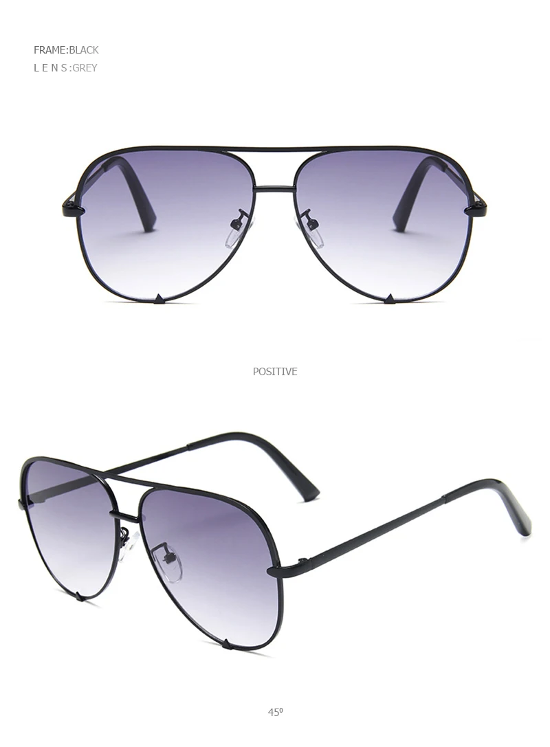 Klassische Metall Luftfahrt Sonnenbrille Frauen Mode Legierung Pilot Sonnenbrille Männer Farbverlauf Schwarz Driving Shades Damen UV400 – Detail 12