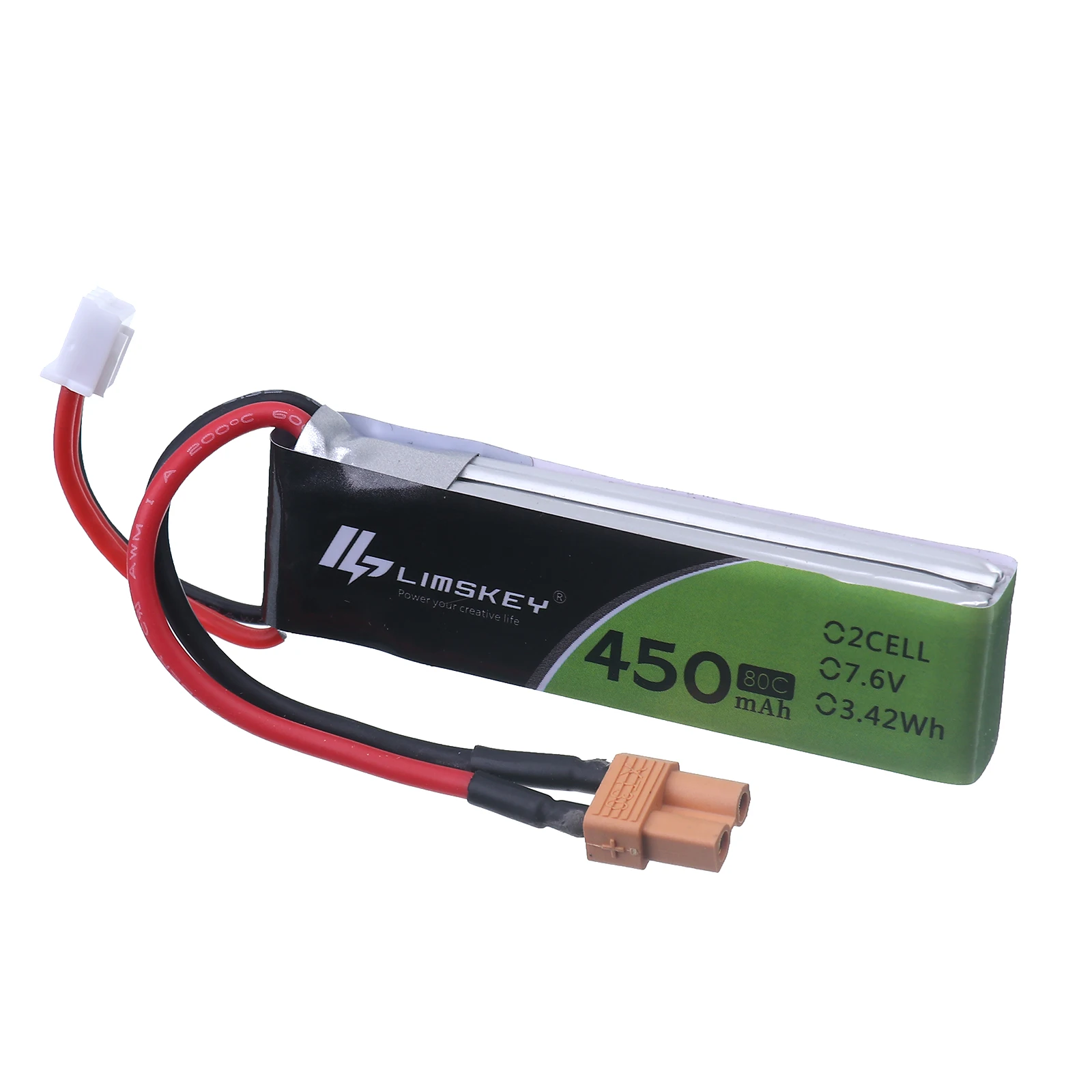 2S 7.6V 2S 450mAh 80C Lipo Battery XT30 Plug for RC CineBee Cine Whoop BetaFPV Quadcopter Toothpick Drone