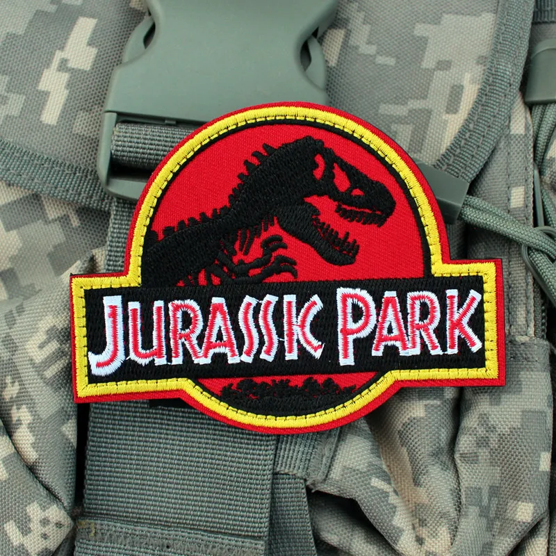 Jurassk公園刺繍パッチ年齢ため恐竜戦術的なバッジの服バックパックベルクロジャケットdiyステッカーアプリケーション