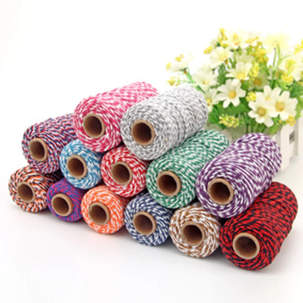 Two Colors Cotton Bakers Twine Rope Rustic Crafts Handmade Accessories Cotton Rope Natural Cotton  DIY Cord Making Supplies