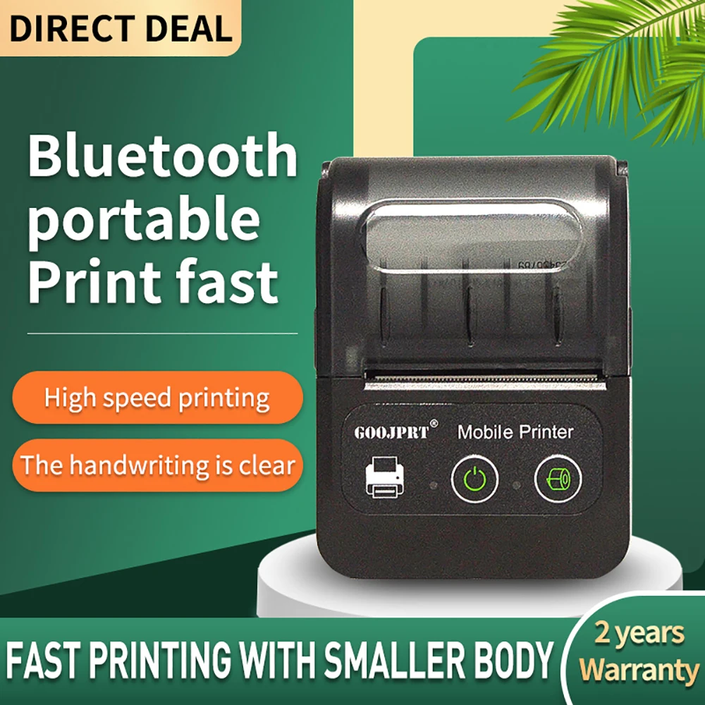 GOOJPRT PT280 Bluetooth-Compatible Thermal Printer Receipt & Photo Printing Support Android And iOS System Portable Bill Printer