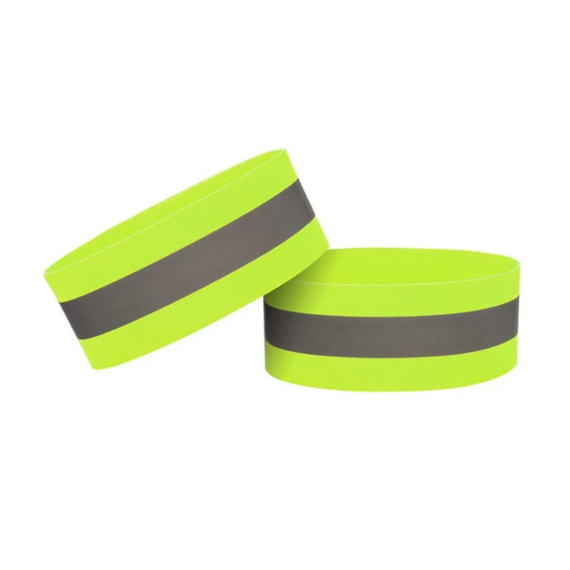 2PC reflecterende banden elastische armband polsband enkel beenband veiligheidsreflector tape riemen voor nachtelijk joggen wandelen fietsen