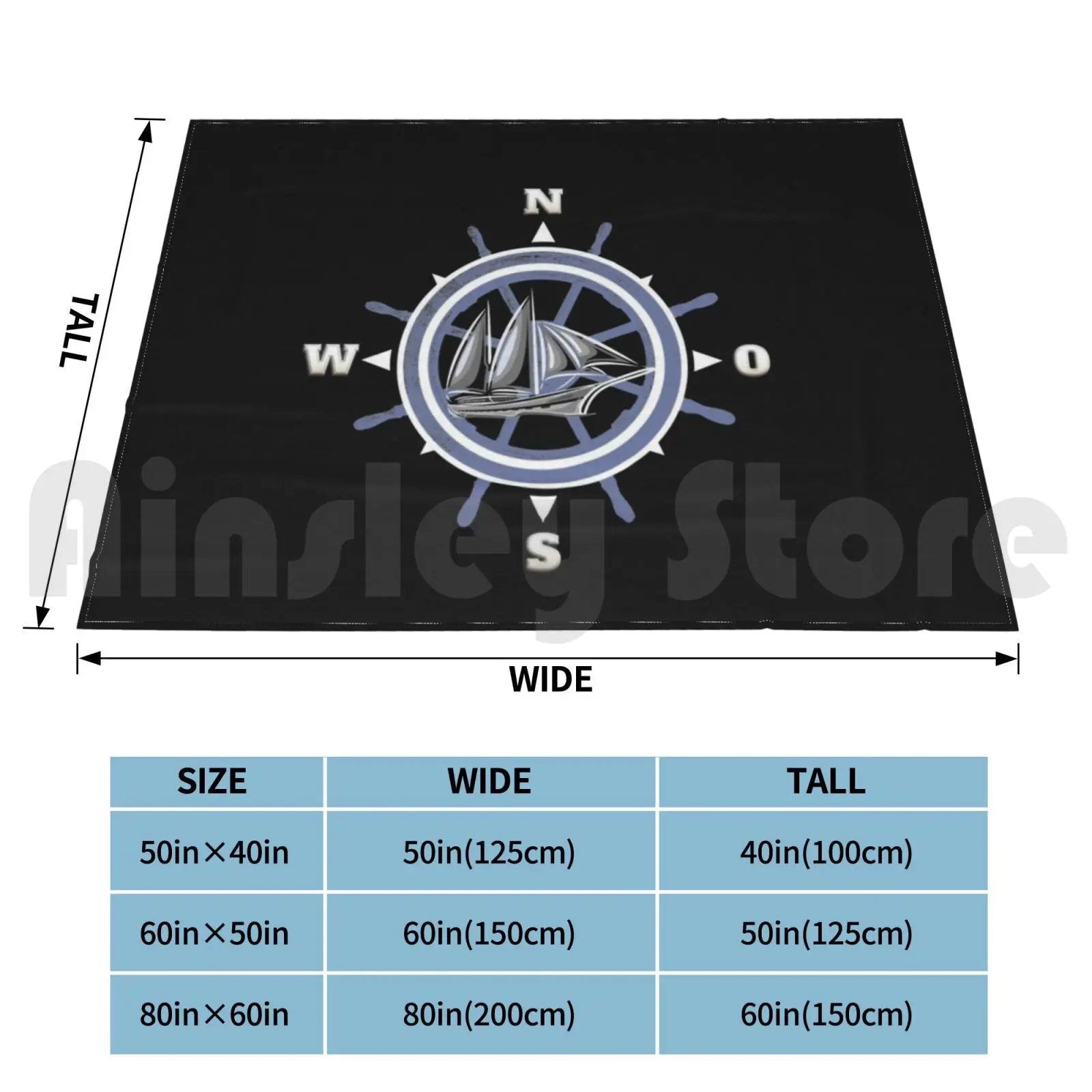 Who Like To Go To Sea. Blanket Fashion Custom Sailboat Captain Boating Go Sailing Boat Steering Wheel Compass Captain