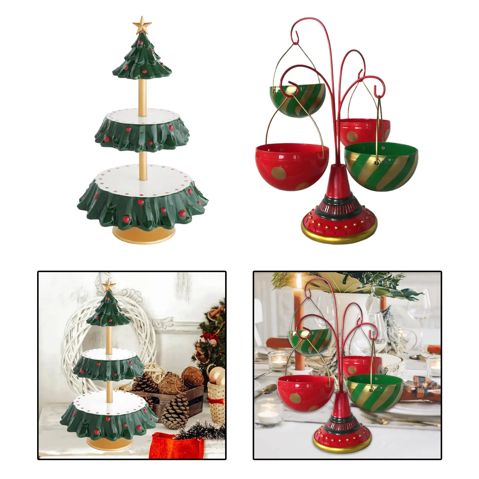 Merry Snack Bowl Stand Whimsical Style Christmas Snack Rack for Dessert Table Set Wedding Snacks Party Vegetables