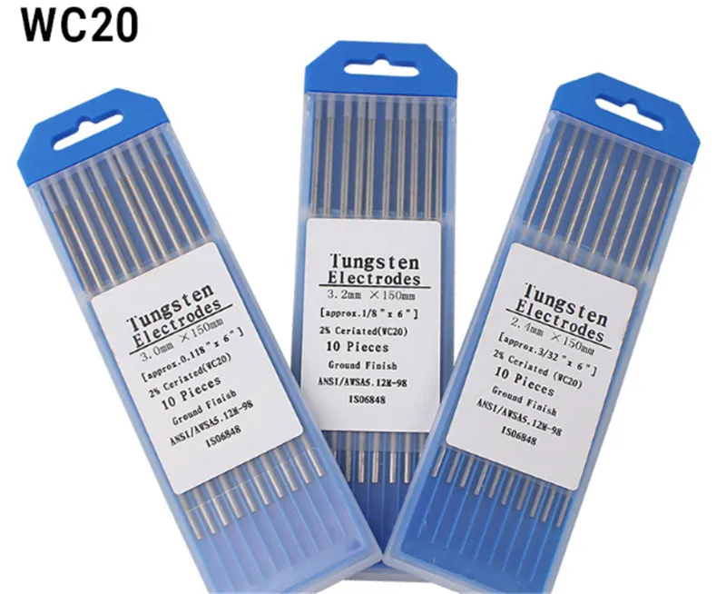 WC20 10 Pezzo di Colore Grigio 3.2 millimetri * 150 millimetri (1/8 ''x6'') ceriated Elettrodo di Tungsteno Tungsteno Ago/Asta Per La Macchina di Saldatura