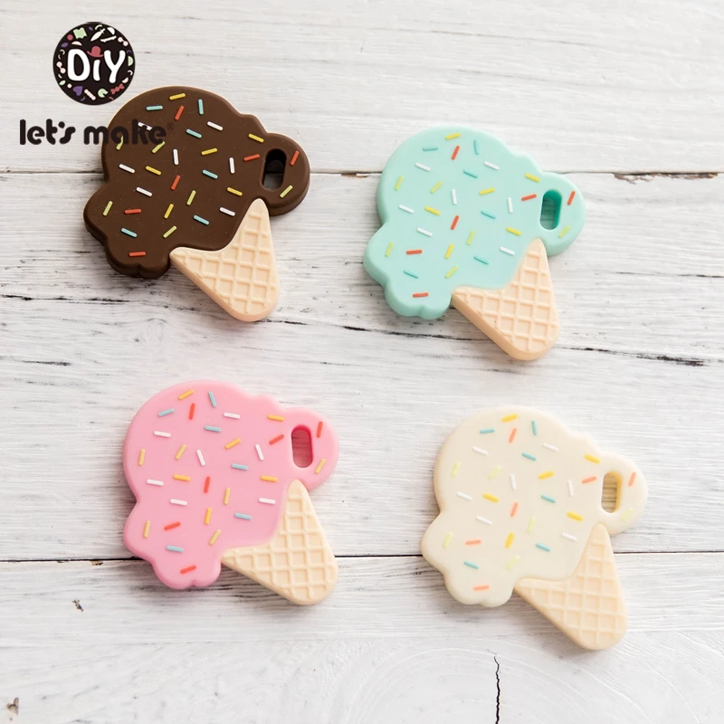 

Let'S Make Silicone Teether 100Pcs Ice Cream Bpa Free Cartoon Diy Accessory Baby Teething Cute Toys