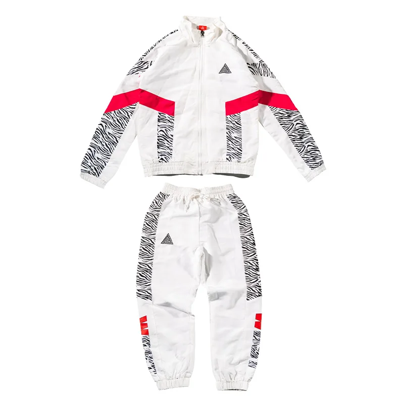 Kinderen Jazzdans Kostuums Voor Kinderen Losse Jas Broek Pak Hip Hop Kleding Voor Meisjes Jongens Straat Prestaties Kostuums DWY3963