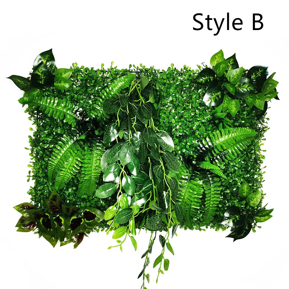 New Artificial Plant Leaf Foliage Hedge Grass Mat Greenery Panel Decor Wall Fence Carpet Real Touch Lawn Moss Fake Grass