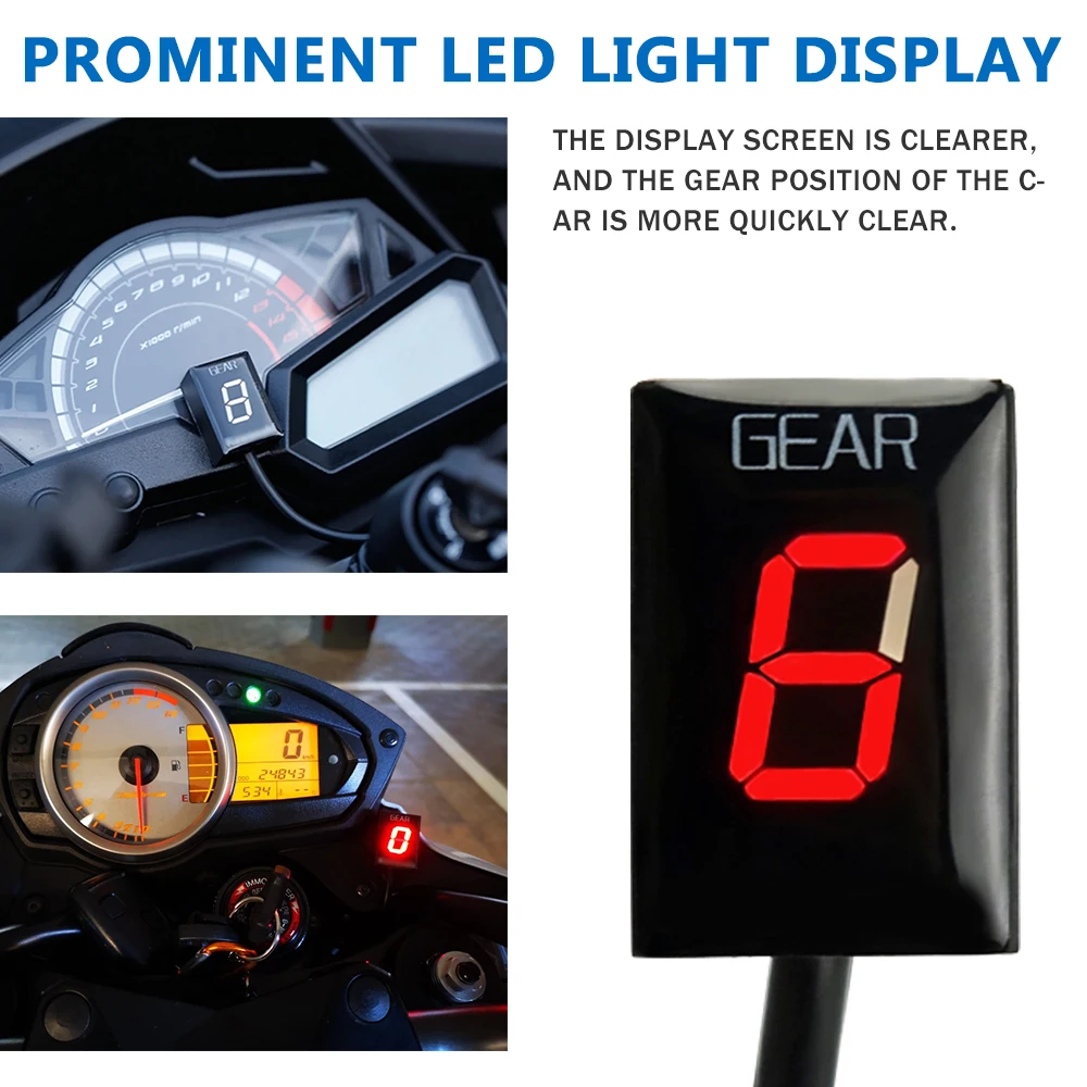 Motorcycle 1-6 Speed Gear Display Indicator For Kawasaki ER6F ER-6N Ninja 250R 400R 1000 KLE650 Versys 1000 Vulcan S 650 W800