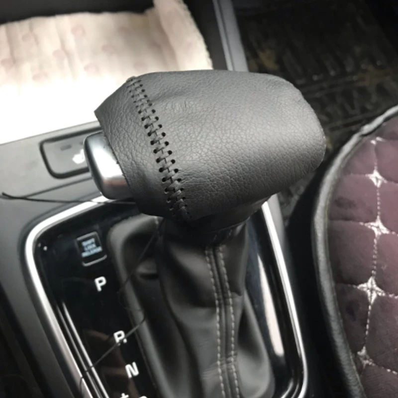 Leather Car Gear Head Shift Knob Protection Cover Case for Kia Rio 4 K2 Sportage QL KX5 Optima K5 Niro 2017 2018 2019