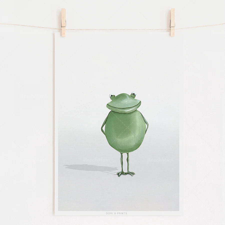 Baby lazy print, safari animal decoration, nursery mural, gift printed on fine art paper