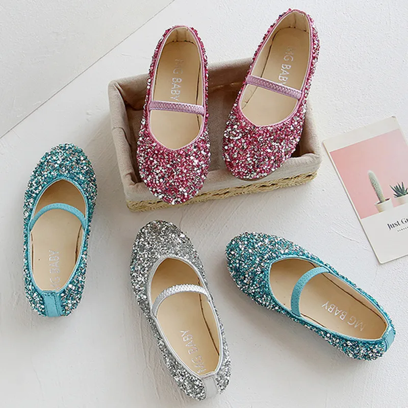 2022 Early Autumn Children Flats For Girls Toddlers Flats Shoes Sequins Mary Janes Light Weight Flats Shoes For Students Casual