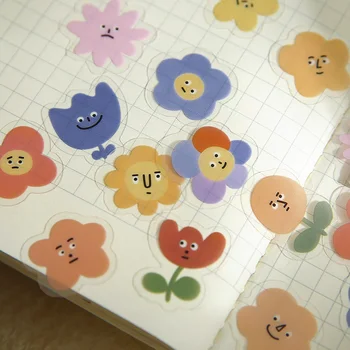 100 adet PET sevimli karikatür hayvan mikro İfadeler Sticker Scrapbooking için günlüğü dekorasyon DIY malzeme