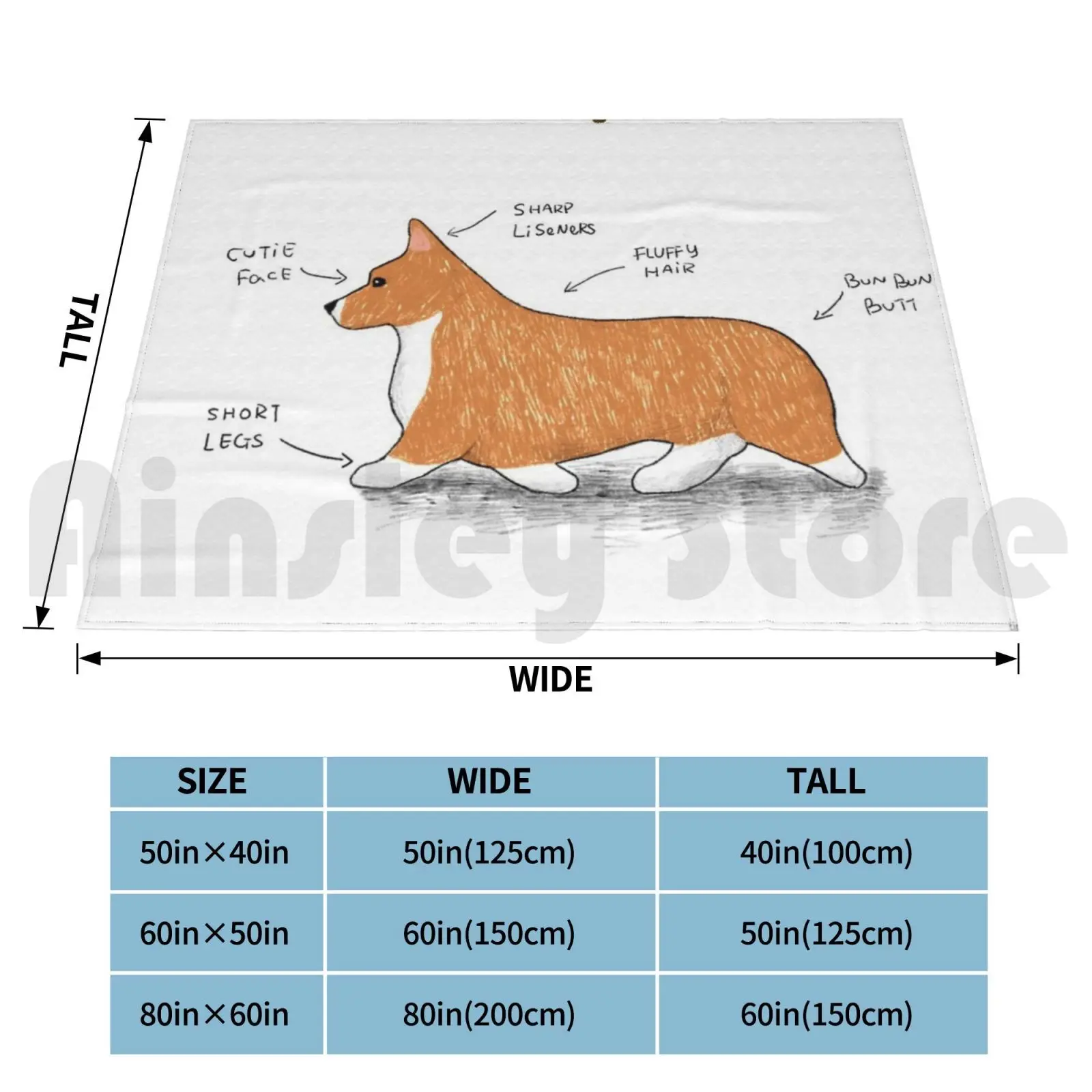 Anatomy Of A Corgi Blanket Fashion Custom Anatomy Corgi Dog Animal Animals