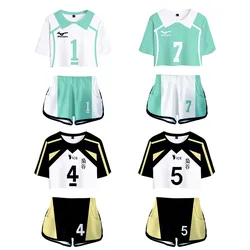 Haikyuu Cosplay Costume Aoba Johsai High School Akaashi Keiji Bokuto Koutarou Oikawa Tooru Two Piece Set Tops and Shorts