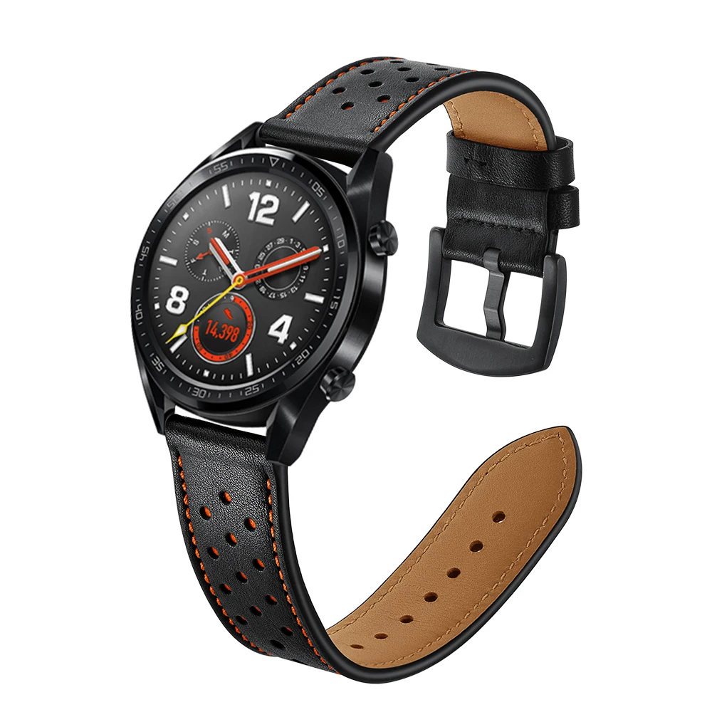 22mm band for Samsung Galaxy watch 3 46mm correa Gear S3 amazfit Bip Huawei watch GT 2 strap Genuine Leather Bracelet belt 41/45