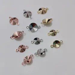 Ms.Betti 14/12/10/8mm Rivoli Connector Base With Two Jump Rings 1122 Austrian Crystal Copper Settings For Jewelry DIY Making