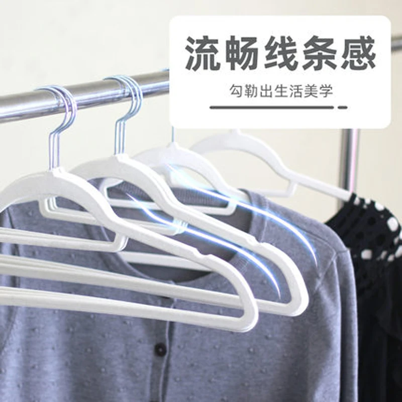 10pcs/lot Velvet Hangers Non-Slip Felt Hanger with Chormed Hook for Coats Sweaters Jackets Pants Dress Non-Deformed Drying Rack